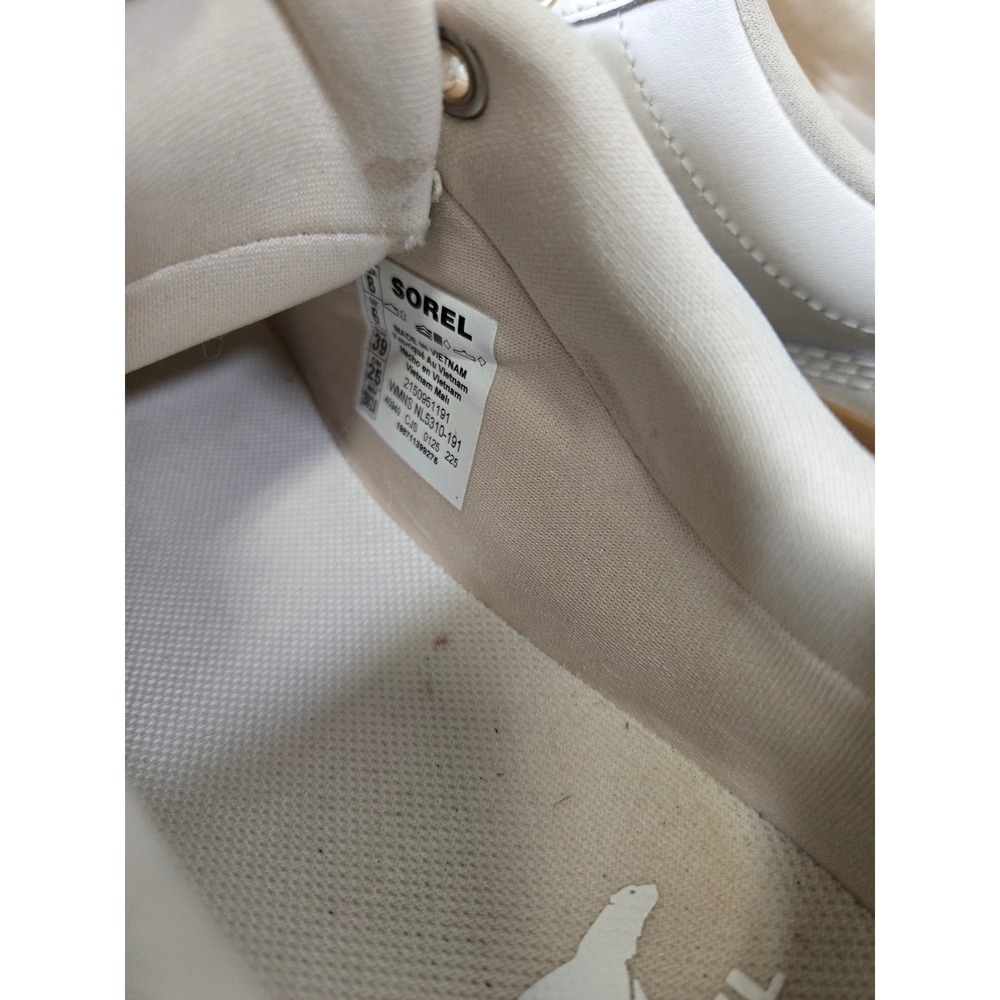 Sorel Out N About III Low Leather Platform Sneakers Cream Tan NL5310-191 Size 8 - Picture 6 of 7